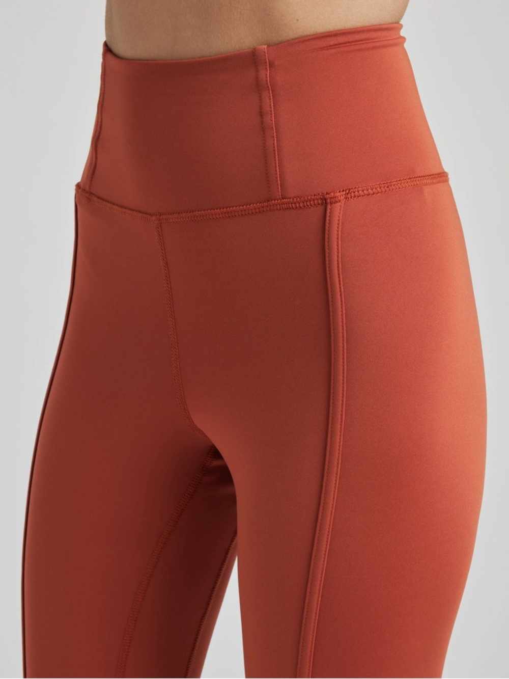 High-Waist Rust-Colored Performance Leggings W12-16 L13 Inseam 24 - Picture 3 of 8